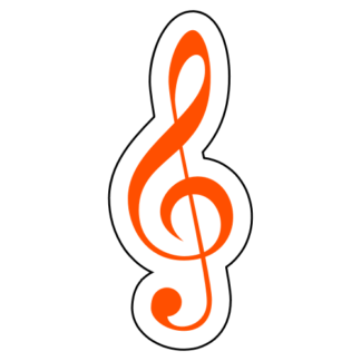 Treble Clef Sticker (Orange)